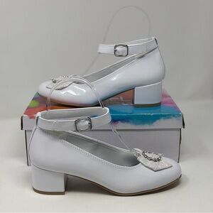 Rachel Girls Isadora Dress Shoes White Patent Mary Jane Size 4M New Box